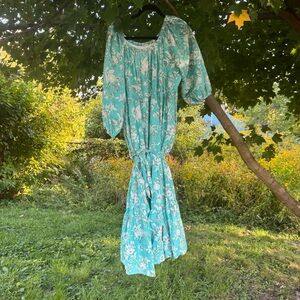 eShakti Wayward Fancies Dress Lined Floral Blue White Women’s Size 5X